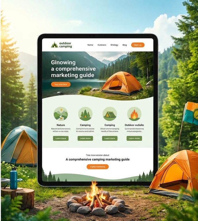 Communication camping : le guide marketing complet : illustration de l’article (webmarketing)