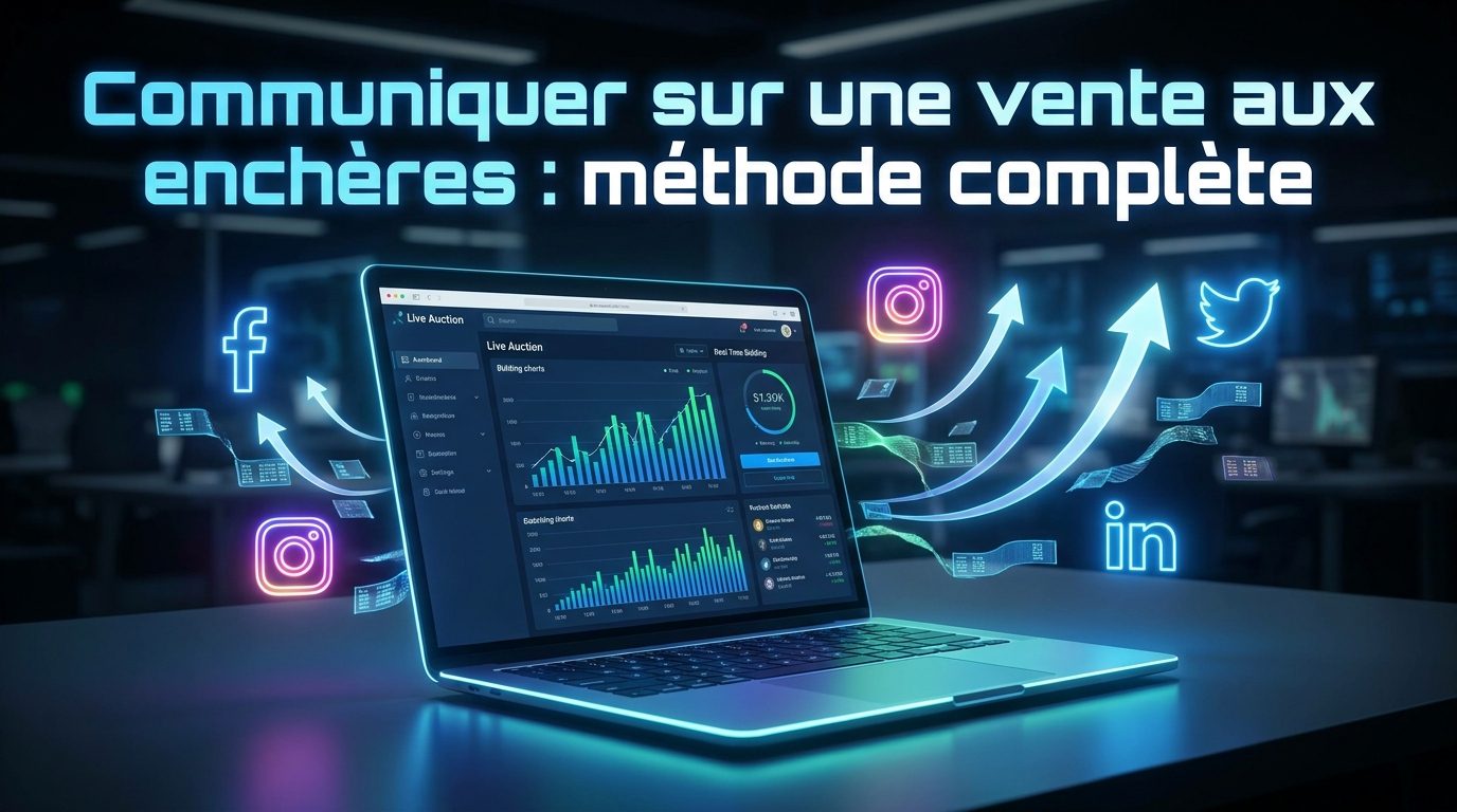 Communiquer sur une vente aux enchères : méthode complète Communiquer sur une vente aux enchères : méthode complète : illustration de l’article (webmarketing)